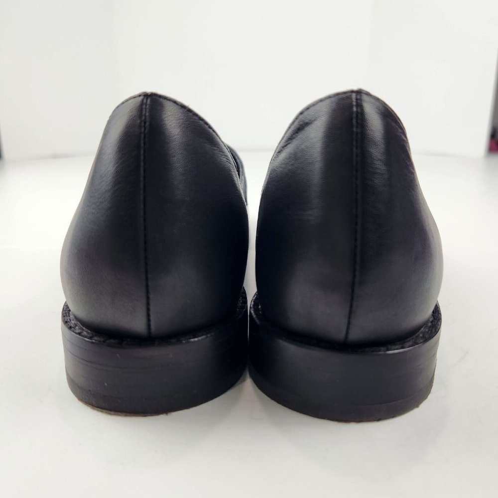 SOLD-Eileen Fisher Allen Smooth Leather Loafer Womens Size 6.5 Black Slip On - Picture 5 of 9